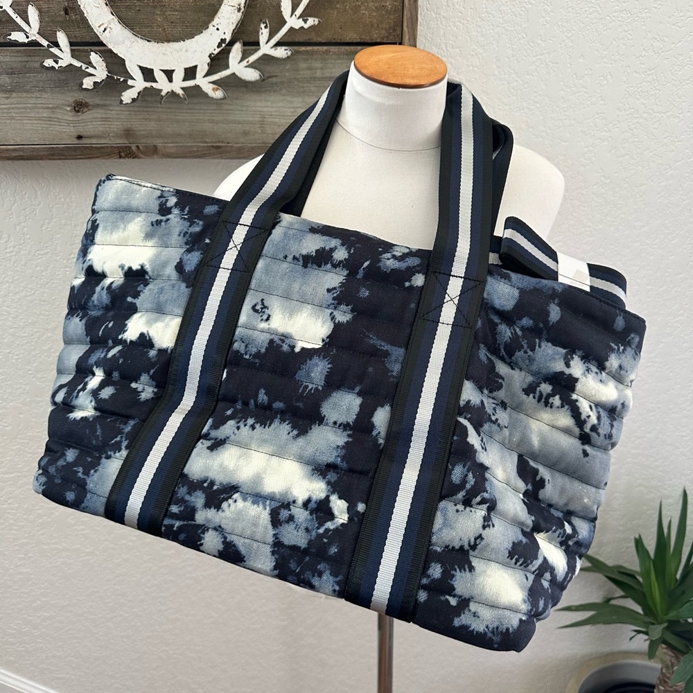 Think Royln tie dye weekender canvas shoulder tote satchel travel bag NWT